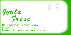 gyula friss business card